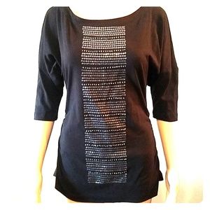 5 FOR $20!!!  Boat Neck Beaded Top by SUNSET RD.